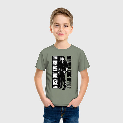 Детская футболка Michael Jackson - forever king of pop / Авокадо – фото 3