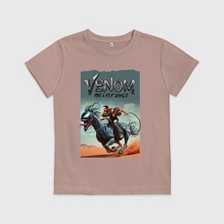 Футболка хлопковая детская Venom the last dance - Eddie rides on a symbiote h, цвет: пыльно-розовый