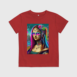 Футболка хлопковая детская The Gioconda of our days is eclectic, цвет: красный