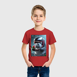 Футболка хлопковая детская Kitten-Venom meme, цвет: красный — фото 2