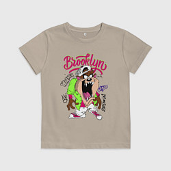 Футболка хлопковая детская Тасманский дьявол - Taz, цвет: миндальный