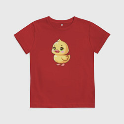 Футболка хлопковая детская Желтая уточка, цвет: красный