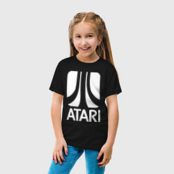 Футболка хлопковая детская Atari logo white, цвет: черный — фото 2