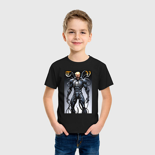 Детская футболка Venom-Trump collaboration - ai art fantasy / Черный – фото 3