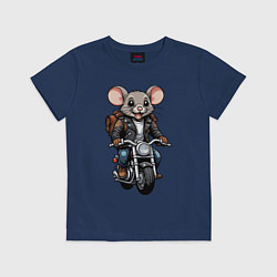 Футболка хлопковая детская Biker mice, цвет: тёмно-синий