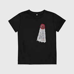 Футболка хлопковая детская Печать космодесантника, цвет: черный