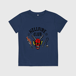 Футболка хлопковая детская Stranger things - hellfire club, цвет: тёмно-синий