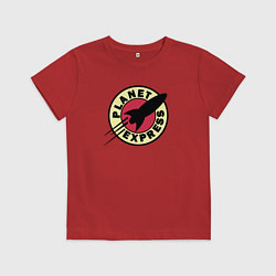Футболка хлопковая детская Логотип Футурама, цвет: красный