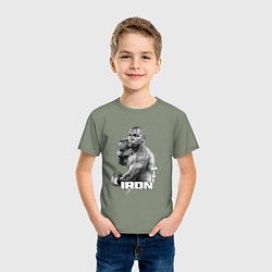 Футболка хлопковая детская Боксер Майк Тайсон, цвет: авокадо — фото 2