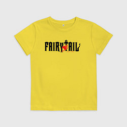 Футболка хлопковая детская Аниме - хвост феи, цвет: желтый