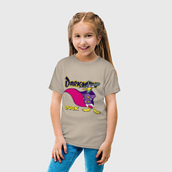 Футболка хлопковая детская Чёрный плащ - Кряк Лапчатый, цвет: миндальный — фото 2