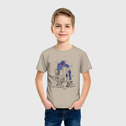 Футболка хлопковая детская R2-D2, цвет: миндальный — фото 2