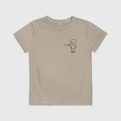 Футболка хлопковая детская Влюбленная девушка для пары, цвет: миндальный