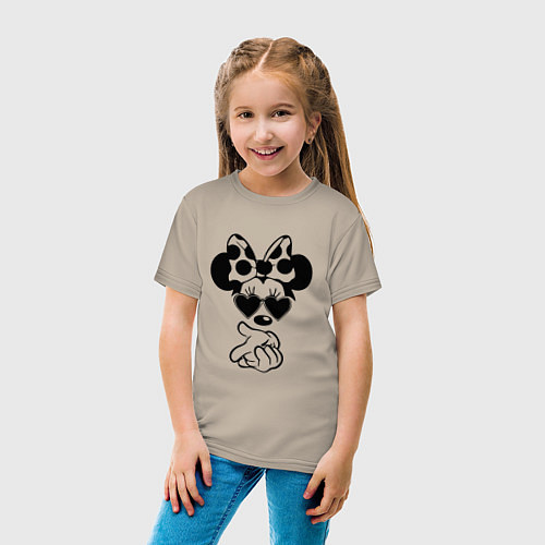 Детская футболка Минни в очках - для пары / Миндальный – фото 4