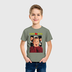Футболка хлопковая детская Один дома, цвет: авокадо — фото 2