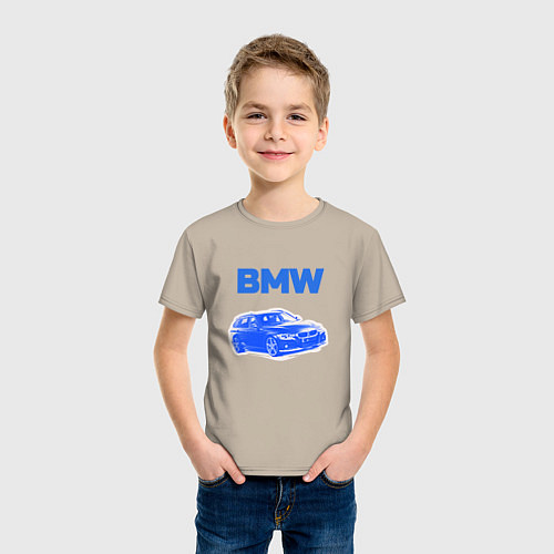 Детская футболка Blue bmw / Миндальный – фото 3