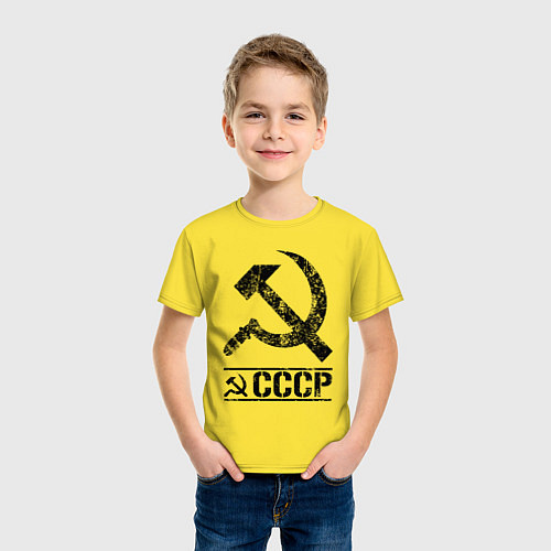 Детская футболка Серп и молот черный / Желтый – фото 3