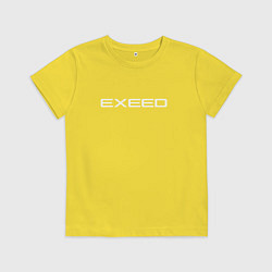 Футболка хлопковая детская Exeed - белая надпись, цвет: желтый
