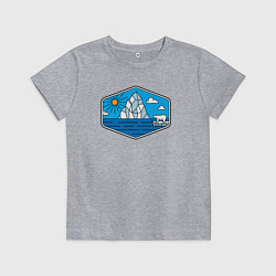 Футболка хлопковая детская Северный мишка, цвет: меланж