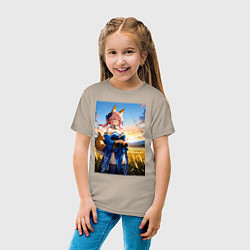 Футболка хлопковая детская Tamamo no Mae Fate Grand Order, цвет: миндальный — фото 2