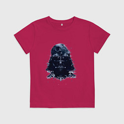 Футболка хлопковая детская Дарт вейдер мазайка, цвет: маджента