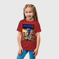 Футболка хлопковая детская Sonic and his team - movie, цвет: красный — фото 2