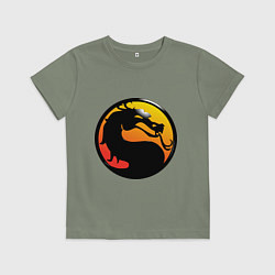Футболка хлопковая детская Mortal kombat logo, цвет: авокадо