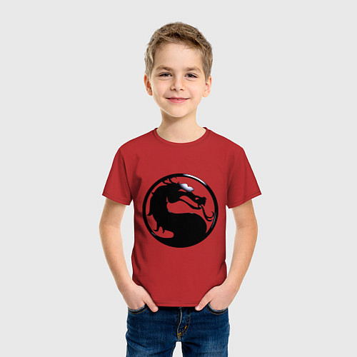 Детская футболка Смертельная битва - логотип / Красный – фото 3