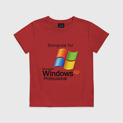 Футболка хлопковая детская Предназначен для windows xp, цвет: красный