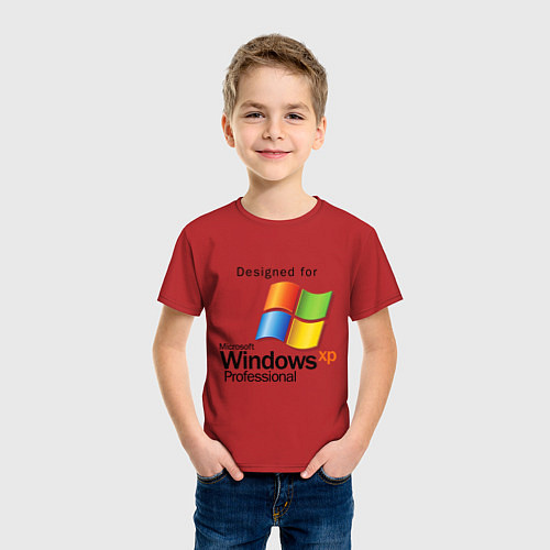 Детская футболка Предназначен для windows xp / Красный – фото 3