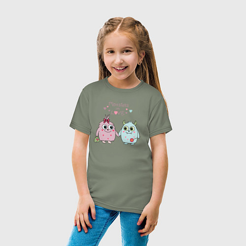 Детская футболка Свидание монстриков / Авокадо – фото 4