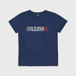 Футболка хлопковая детская Civilization VII, цвет: тёмно-синий