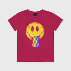 Футболка хлопковая детская Rainbow smile, цвет: маджента