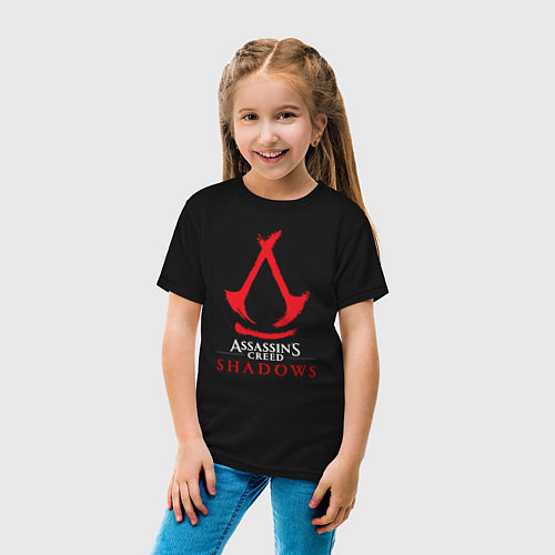 Детская футболка Assassins Creed Shadows - badge / Черный – фото 4