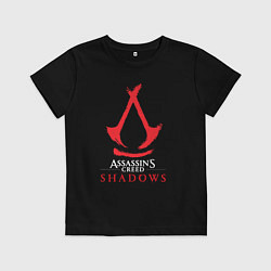 Футболка хлопковая детская Assassins Creed Shadows - badge, цвет: черный