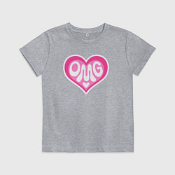 Футболка хлопковая детская Oh my god love, цвет: меланж