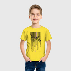 Футболка хлопковая детская Штрихкод зебра, цвет: желтый — фото 2