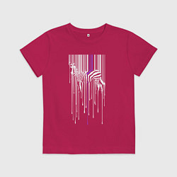 Футболка хлопковая детская Штрихкод зебра, цвет: маджента