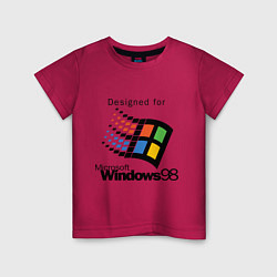 Футболка хлопковая детская Предназначен для windows 98, цвет: маджента