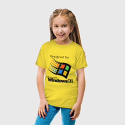 Футболка хлопковая детская Предназначен для windows 98, цвет: желтый — фото 2