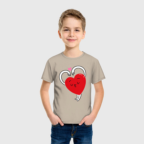 Детская футболка Love hands / Миндальный – фото 3