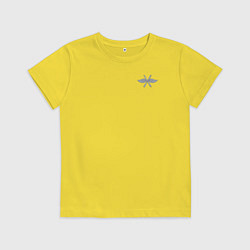 Футболка хлопковая детская Военно-воздушные силы: эмблема, цвет: желтый