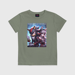Футболка хлопковая детская Shadow and Maria - ai art, цвет: авокадо