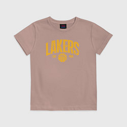 Футболка хлопковая детская Lakers 1948, цвет: пыльно-розовый