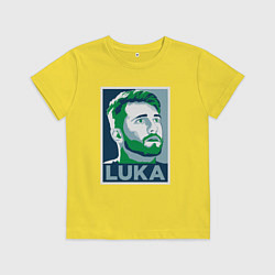 Футболка хлопковая детская Luka Doncic obey, цвет: желтый