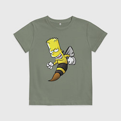 Футболка хлопковая детская Барт Симпсон шершень - перевоплощение, цвет: авокадо