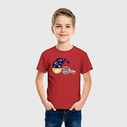Футболка хлопковая детская Кофейный космос, цвет: красный — фото 2