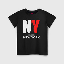 Футболка хлопковая детская The city of New York, цвет: черный