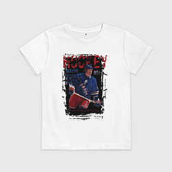 Футболка хлопковая детская Лучший хоккеист Уэйн Гретски, цвет: белый