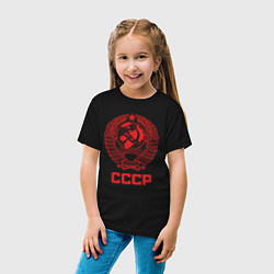 Футболка хлопковая детская Герб СССР - Союз Советских Социалистических Респуб, цвет: черный — фото 2